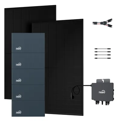 Produktbild von Powerness Balkonkraftwerk Speicher, TSUN DCU2000Lite mit 4 x DB2000 Lite Erweiterungsakku & 800W Mikrowechselrichter, 2 x 500W Solarmodule (0% MwSt)