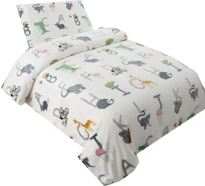 Obrázek produktu pro Mikroplyšové povlečení 140x200 + 70x90 - Písmenka Abcd