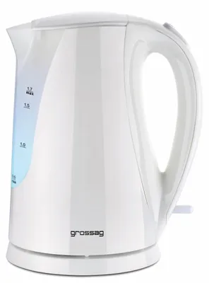 Image de Grossag WK 22.00/22.09 : Bouilloire sans fil, corps en plastique, capacité de 1,7 l, 2200 Watt, base rotative à 360°, protection contre le fonctionnement à sec, filtre anti-calcaire, arrêt automatique