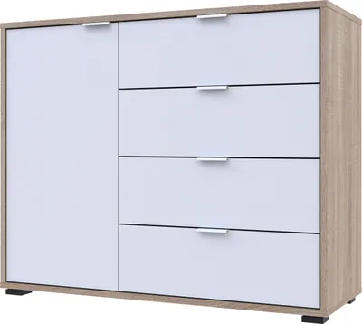 Obrázek produktu pro nabbi Jednodveřová komoda se zásuvkami Nosen C1 - dub sonoma / bílá