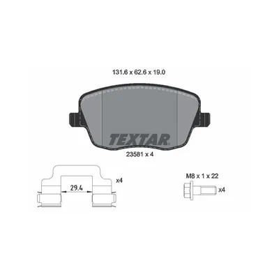 Produktbild von Textar Bremsbeläge vorne für Seat Ibiza IV V Skoda Fabia + Kombi VW Polo 9N