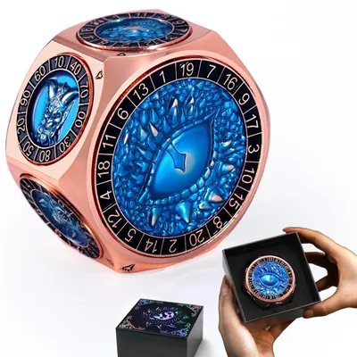 Image de Jeu de dés en métal 8 en 1 – Avec deux dés D20 et des motifs 3D – Idéal pour les jeux de rôle