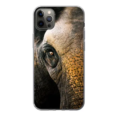 Produktbild von MuchoWow® Handyhülle Schutzhülle Hülle für iPhone 12 Pro Max Elefant - Nahaufnahme - Tiere - Natur Silikon Softcase Handy Hülle - Hartschale