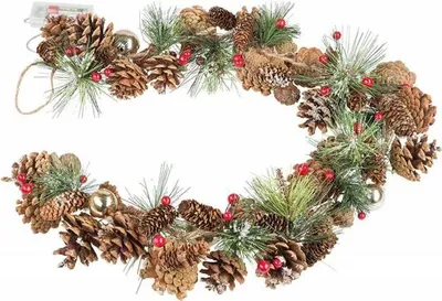Produktbild von Idena Weihnachtsgirlande Tannenzapfen 10 LED warmweiß batteriebetrieben 100cm für Innen
