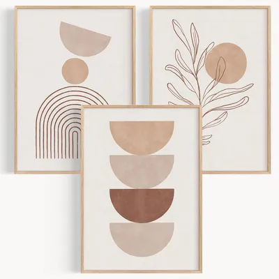 3er-Set Poster, Kunstdrucke, abstrakt, 50x70 cm, Wanddeko