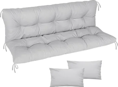 Produktbild von Hollywoodschaukel Auflage, 180x50x50, Grau, Gartenbankauflage, Sitz- und Rückenkissen, Matratze Gartenpolster [133]