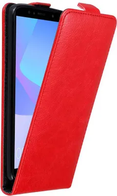 Produktbild von Cadorabo Hülle für Honor 7A / Huawei Y6 PRIME 2018 Schutz Hülle in Rot Flip Etui Handyhülle Case Cover