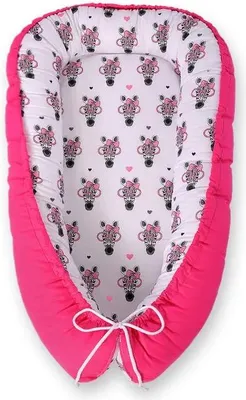 Image de Bobono Lit de Bébé Cocoon Premium Rose 55x95 cm Réversible avec Certificat Okotex