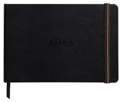 Produktbild von Rhodia Touch Book, Skizzenbuch 20 Bl extraweiß 250g, A5 Quer Schwarz 116171C