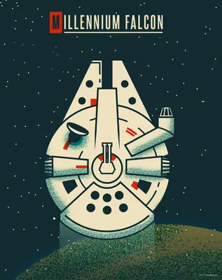 Produktbild von Disney Poster Star Wars Millennium Falken Dunkelblau - 612856 - 40 cm x 50 cm