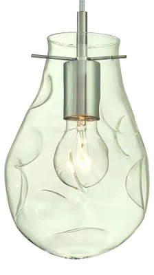 Zdjęcie produktu dla Lampa wisząca z szczotkowanego niklu z wbudowanym szkłem na 1 źródło światła