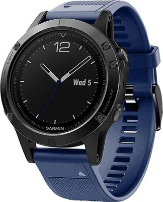 Produktbild von Strap-it Silikon-Sportarmband, Garmin Fenix ​​5 Plus / Fenix ​​6 Pro/ Fenix ​​7 (Pro-Sapphie-Solar) / Fenix ​​8 (47 mm) – dunkelblau