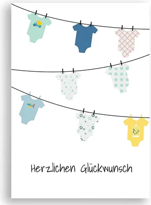 Produktbild von Karte zur Geburt Junge, Geburtskarte, Karte zur Baby Geburt, Klappkarte mit Umschlag, Grußkarte Glückwunsch Karte zur Geburt Baby Junge