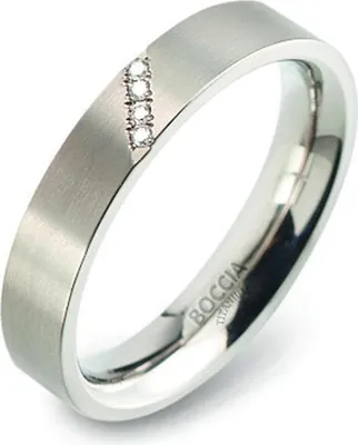 Produktbild von Boccia Ring 0121-07 Titan mit Diamanten 55
