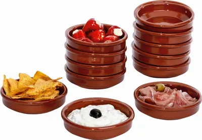 Produktbild von 12er Set Cazuela Ton-Schale Bruno Ø 12cm Größe S Mittelalter Wikinger