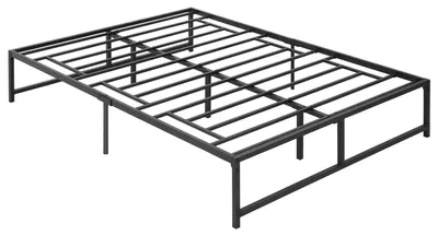 Zdjęcie produktu dla Łóżko dwuosobowe - metalowa rama łóżka 135x190 cm - przestrzeń do przechowywania pod łóżkiem (31 cm) - maksymalne obciążenie 300 kg - składane - kolor czarny