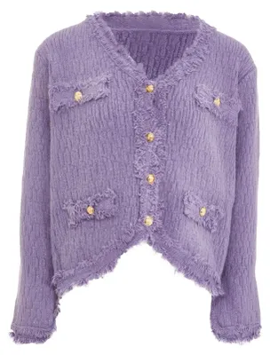 Produktbild von AODA damen strickjacke - lila, M