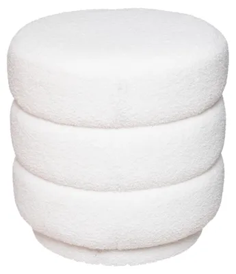 Sitzsack Sinan, weiß, Plüsch, Ø 40 cm, M