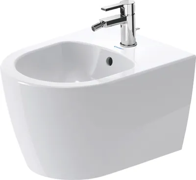 Immagine prodotto di Duravit ME by Starck Bidet suspendu Compact, avec trop-plein, 1 trou pour robinet, portée 480mm, 229015AC00, 229015AC00