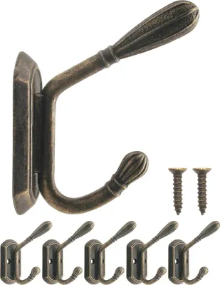 Produktbild von 'FUXXER® - Klassische Garderoben-Haken, Doppel-Haken, Kleider-Haken, Eisen-Haken, Metall-Haken, Gusse'