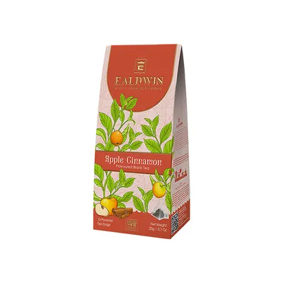 Produktbild von EALDWIN Apfel-Zimt 20g (10 Pyramiden, schwarzer Tee)