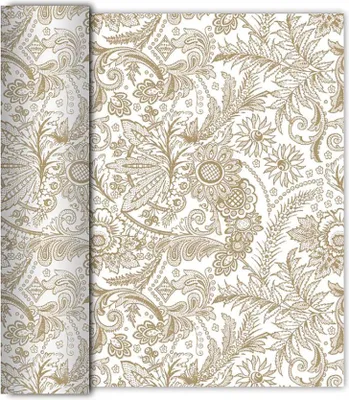 Produktbild von Tischläufer stoffähnlich 40cm x 6m Rolle Weiß Gold