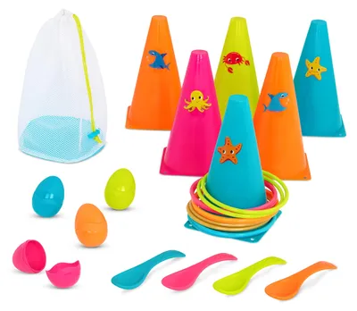 Productafbeelding van B. toys Buitenspeelset | Ringworpen en eieren-en-lepelspel | Spelletjes voor kinderen | Buitenspeelgoed, vanaf 3 jaar