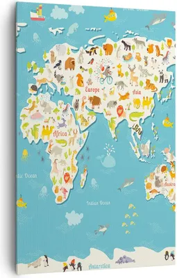 Produktbild von Bild auf Leinwand - Leinwandbild - Einteilig - Geographie Globus Grafik Illustration - 80x120cm - Wand Bild - Wandbilder - Leinwanddruck - Wanddekoration - Leinwand bilder - Wandbild - PA80x120-3106