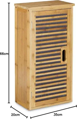 Produktbild von Famanu Badezimmerkasten 20 x 35 x 66 cm - Naturbambus-Design