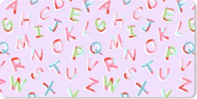 Produktbild von MuchoWow® Schreibtischunterlage Alphabet - Buchstaben - Muster 80x40 cm - XXL Mauspad - Gaming Mauspad