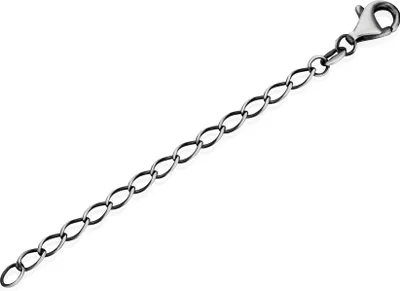 Produktbild von Verlängerungskettchen 7cm Langpanzerkette 925 Silber antik DIY Schmuckherstellung