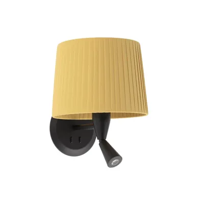 Produktbild von Samba Schwarz Lesearm Wandleuchte Ribboned Schirm E2