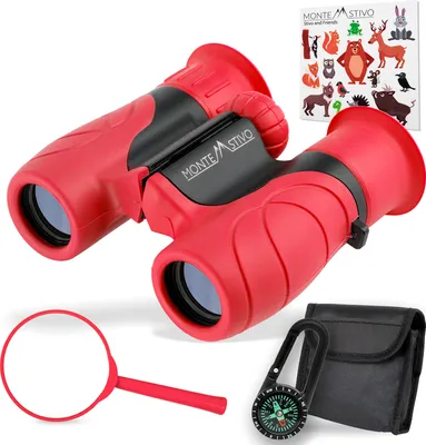 Produktbild von Flyweight Fernglas für Kinder, Einstellbares Kinder-Fernglas für Mädchen & Jungen im Alter von 3 4 5 6 7 8 9 10 Jahre, Ungiftiger Kunststoff, Robuster Spielzeug Feldstecher für Kinder ab 3 Jahre