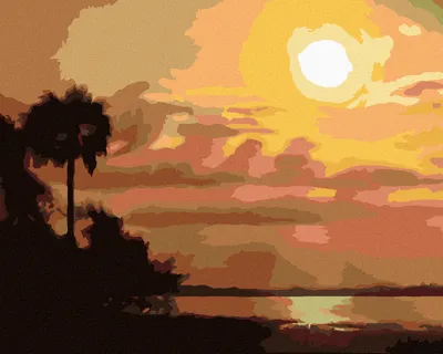 Produktbild von Zuty - Malen nach Zahlen - ABENDDÄMMERUNG AUF DEM SEE (D. RUSTY RUST), 40x50 cm, mit Keilrahmen (bereits gespannt)