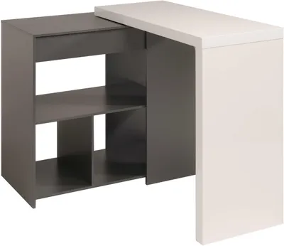 Image de Meuble d'appoint Tic Tac, 55 x 110 cm, avec plateau pivotant à 360°, multifonctionnel