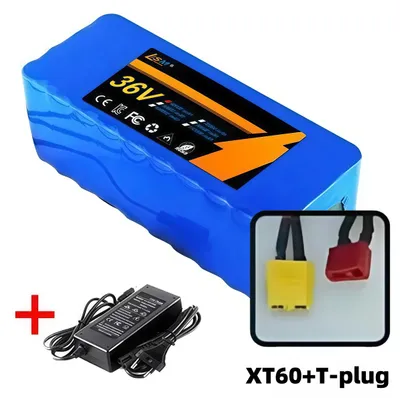 Immagine prodotto di Batteria al litio, capacità 60000 mAh, compatibilità 36V, caricabatterie con connettore XT60-T
