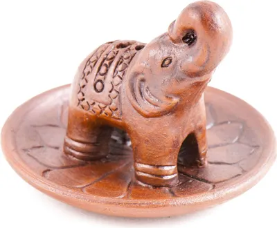 Produktbild von Räucherhalter - Elefant auf Lotusblume aus Ton