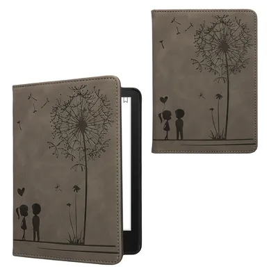 Produktbild von kwmobile Klapphülle kompatibel mit Amazon Kindle Paperwhite 11. Generation 2021 - Hülle aus Kunstleder für eReader - mit Handschlaufe - Pusteblume