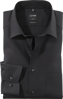 Produktbild von Geschäftliches Olymp Hemd Luxor Modern Fit normale Passform schwarz uni