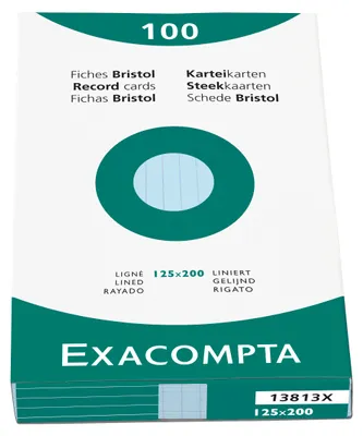 Produktbild von Exacompta 13813X Karteikarten 125x200mm liniert Himmelblau 100 Stück