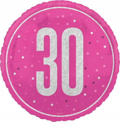 Produktbild von Rosa glänzender Folienballon zum 30. Geburtstag, Geschenk, Party-Dekoration, 45 cm