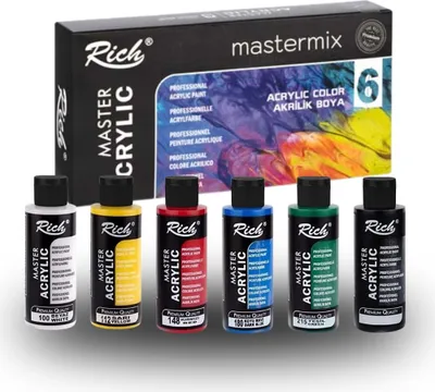 Zdjęcie produktu dla Zestaw farb akrylowych RICH MASTERMIX, 6 kolorów – 60 ml