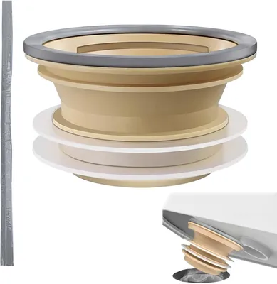 Imagen del producto de Junta universal para desagüe de inodoro, de 100-110 mm, con sistema antiolores para el baño