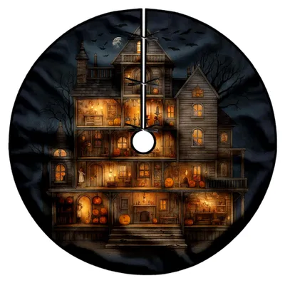 Produktbild von Halloween Baumrock mit Kürbissen und Fledermäusen, 121 cm