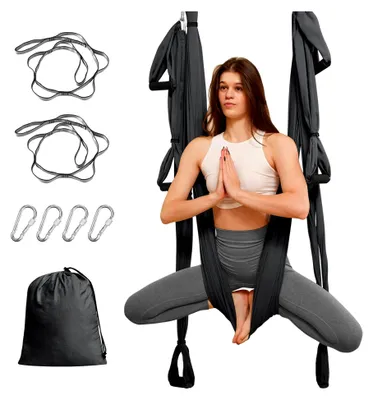 Produktbild von Yoga-Hängematte, Schaukel für Inversionen, Anti-Schwerkraft, Nylon-Taft, Tragfähigkeit 300 kg