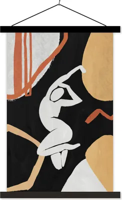 Produktbild von MuchoWow® Textilposter Frau - Formen - Abstrakt 120x180 cm mit schwarzem Rahmen - Fotos