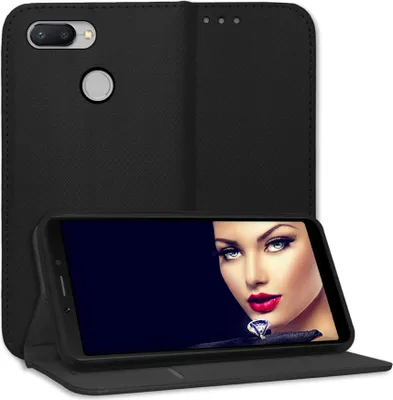 Produktbild von Bookstyle Schutzhülle Klapphülle Schutztasche Etui Cover für Xiaomi Redmi 6 (5.45'') - Schwarz