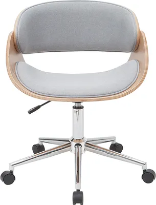 Produktbild von Miliboo - Design-Bürostuhl Hellgrau / Helles Holz BENT