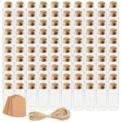 Image de Omgoods - 100 flacons en verre de 10 ml avec bouchons en liège