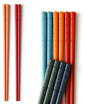 Immagine prodotto di AOOSY, set di 5 paia di bacchette di vetro cinese, multicolore, riutilizzabili, adatte al lavaggio in lavastoviglie, bacchette giapponesi da 24 cm (5 colori)